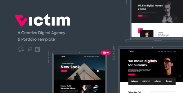 Victim - Digital Agency & Portfolio Template product preview