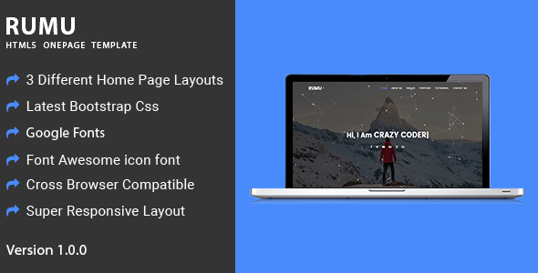 Rumu | Personal Portfolio HTML5 Template listing image