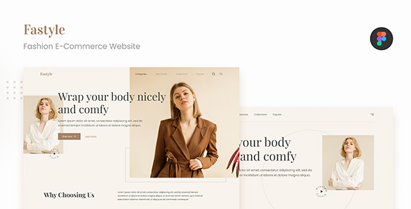 Fastyle - Simple Elegant Fashion E-Commerce UI Figma listing image