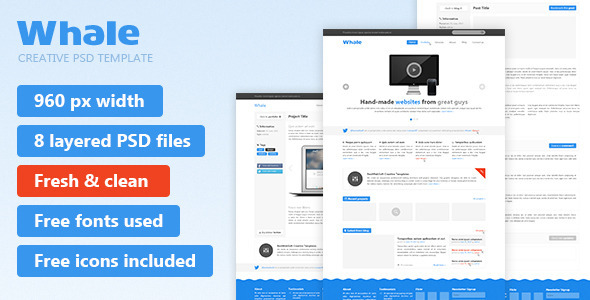 Whale - Creative PSD Template