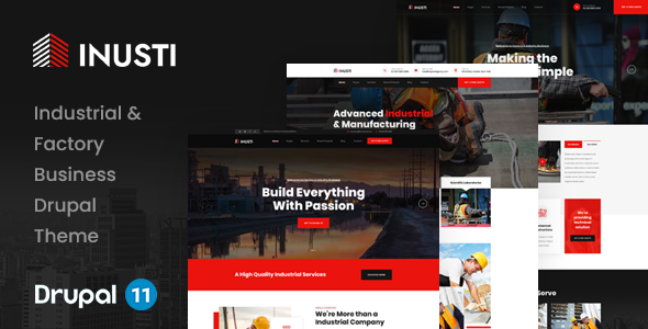 Product preview supplied for Inusti - Industrial & Factory Business Drupal 11.3 Theme