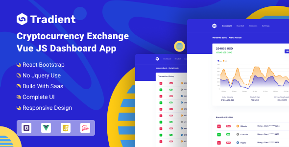 Tradient - Cryptocurrency Exchange Vue App listing image