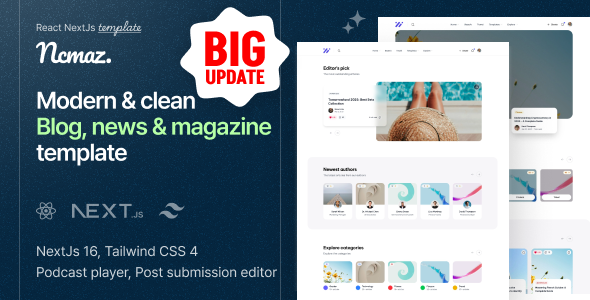 Ncmaz - Blog, News Magazine React NextJs Template