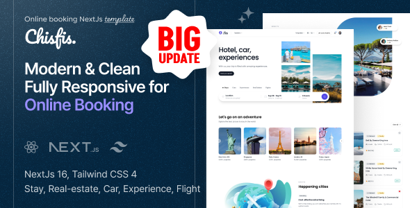 Chisfis - Online Booking React NextJs Template