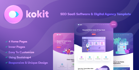 Kokit - SEO SaaS & Digital Agency Template listing image