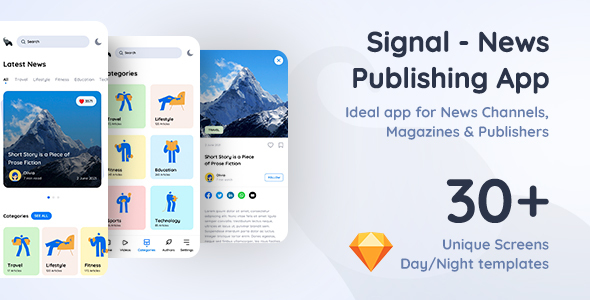 Signal | News Publishing App Sketch Template