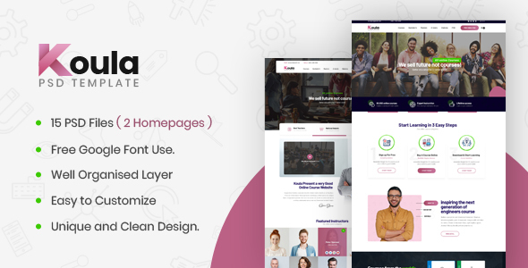 Koula - An Online School and Course PSD Template product preview