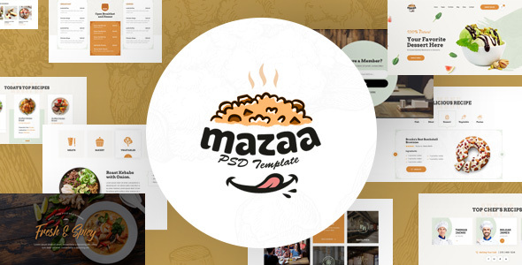 Preview image for Mazaa - A PSD Template for Cooking Recipes Portal