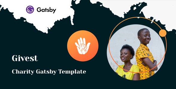 Givest - Non Profit Organization Website Template on React Gatsby product preview