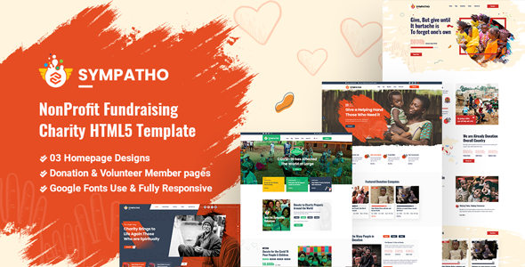 Sympatho - Non Profit & Charity HTML5 Template listing image