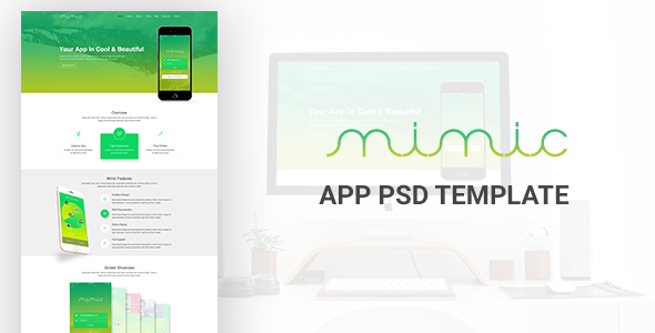 Mimic App PSD Template product preview