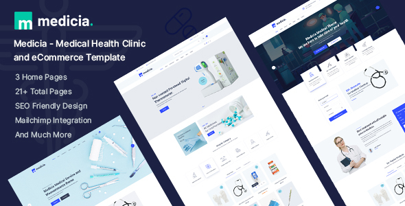 Medicia - Medical Health Clinic and eCommerce HTML5 Template listing image