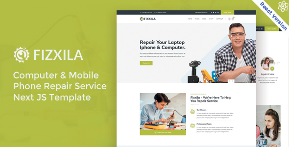 Fizxila - Electronics Repair Service React Next JS Template