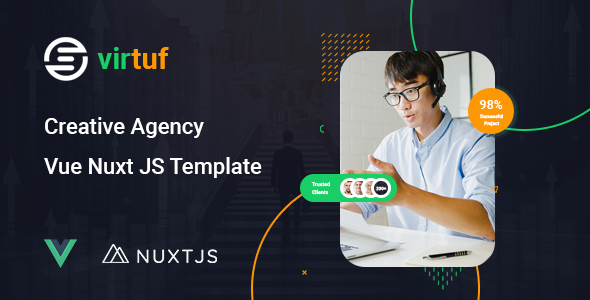 Virtuf - Vue JS Website Template Using Nuxt JS product preview