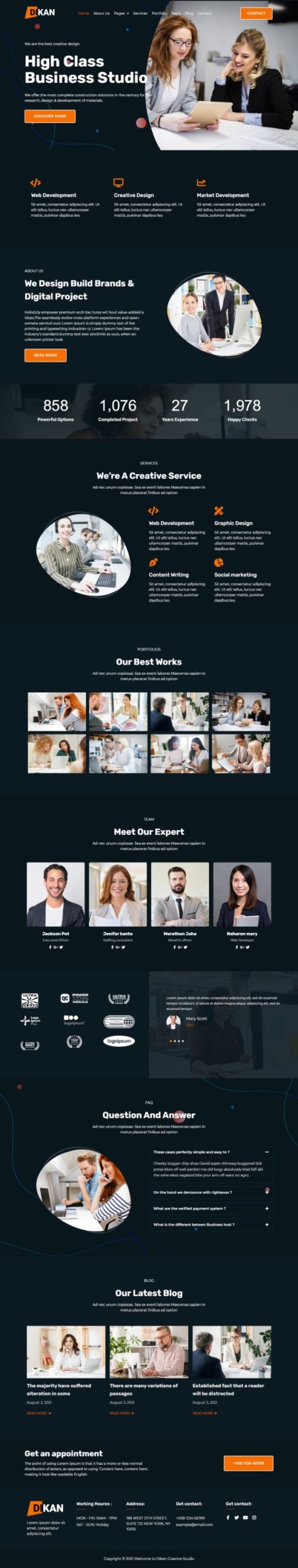 Dikan - Creative Business Studio Elementor Template Kit
