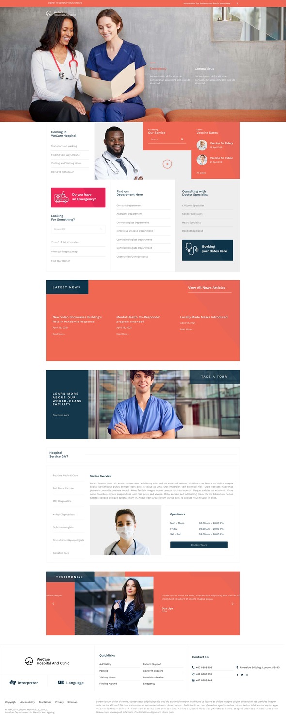 Preview image for WeCare - Hospital & Clinic Elementor Template Kit