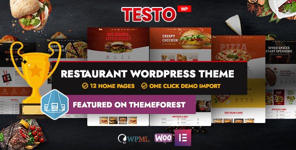 Product preview supplied for Testo - Restaurant Caffe WordPress Theme