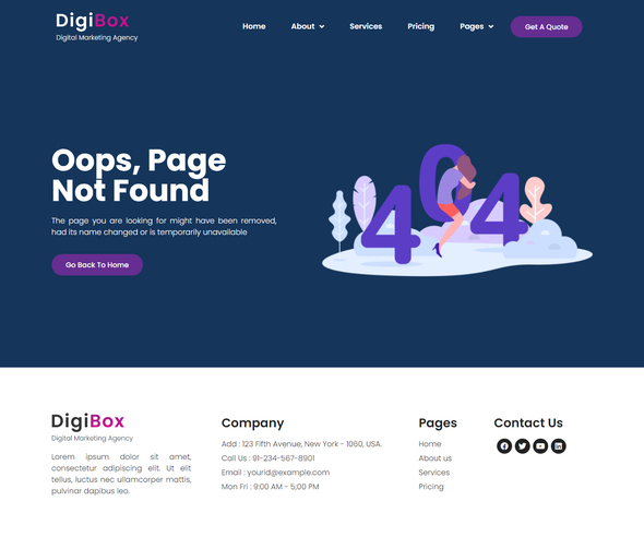 DigiBox - Digital Marketing Agency Elementor Template Kit