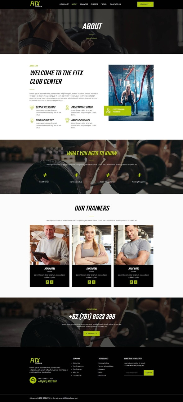 Fitx - Fitness & Gym Elementor Template Kit