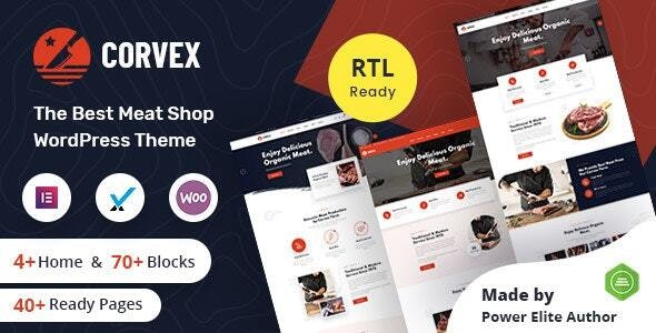 Preview image for Corvex - Butcher & Meat Shop WordPress Theme + RTL