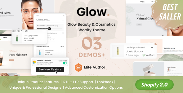Glow - Beauty & Cosmetics Shopify Theme product preview