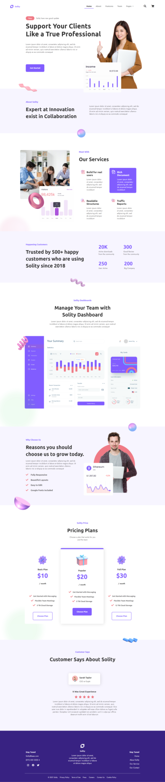 Product preview supplied for Solity - SaaS & Startup Elementor Template Kit