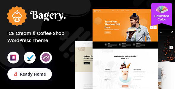 Bagery - Ice Cream Shop WordPress Theme product preview