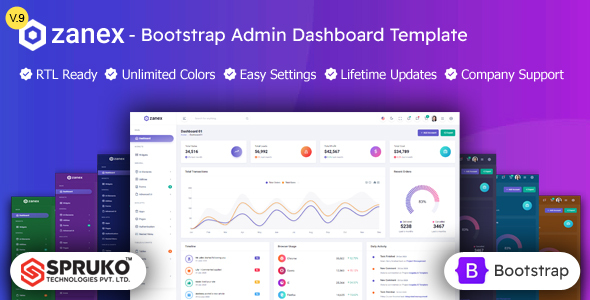Preview image for Zanex - HTML Admin Dashboard Bootstrap Template