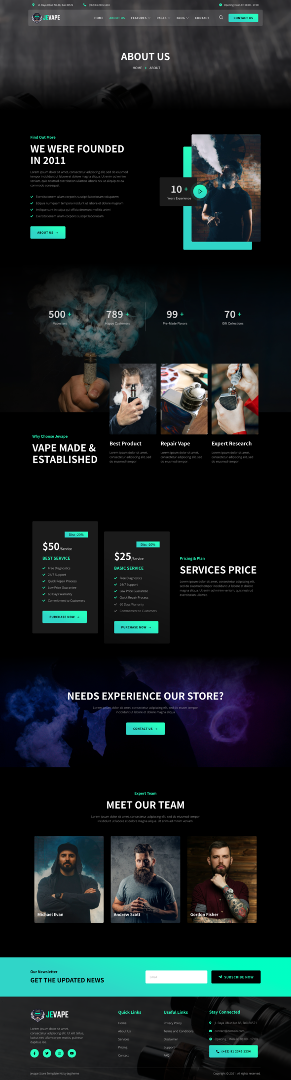 Jevape – Vape Store Elementor Template Kit
