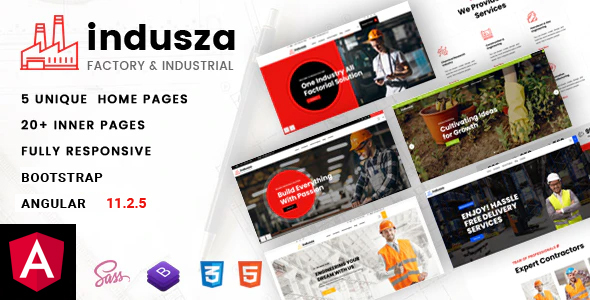 Product preview supplied for Indusza - Industrial & Factory Angular Template