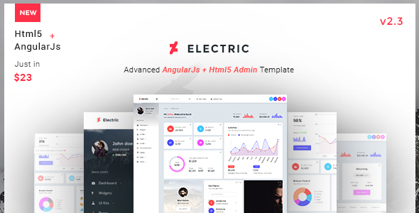 Electric - Admin Panel Dashboard Angular JS Template listing image