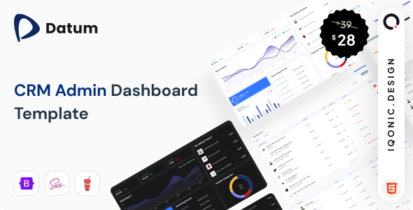 Datum - CRM Admin Dashboard Template (HTML, React & Vue) listing image