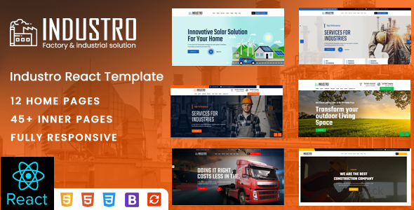 Industro - Factory & Industrial React Template listing image