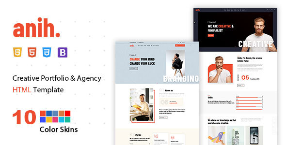 Anih - Creative Portfolio Agency Template product preview