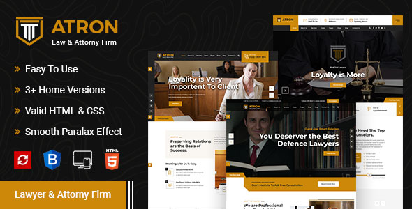 Preview image for Atron – Law Firm HTML Template