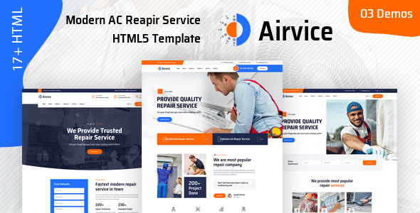 Preview image for Airvice - AC Repair Services HTML5 Template