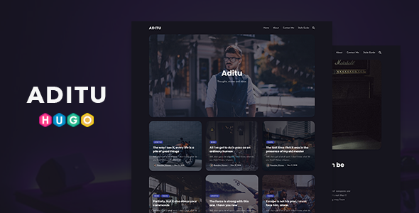 Preview image for Aditu – Dark Theme for HUGO Static Site Generator