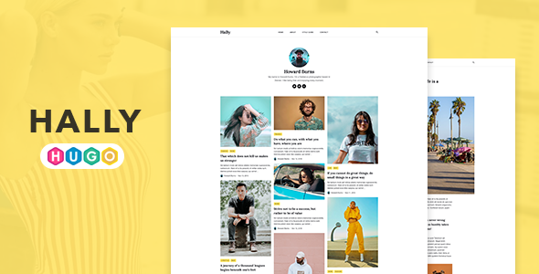 Preview image for Hally – Minimal Blogging Theme for HUGO Static Site Generator