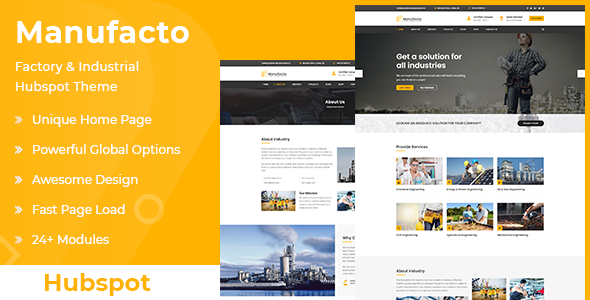 Preview image for Manufacto - Factory & Industrial Hubspot Theme