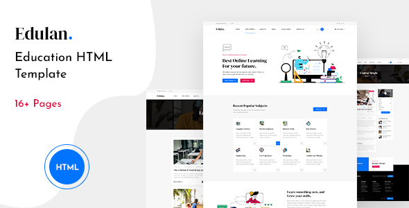 Product preview supplied for Edulan - Education HTML Template