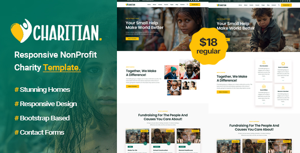 Charitian - NonProfit Charity HTML Template product preview