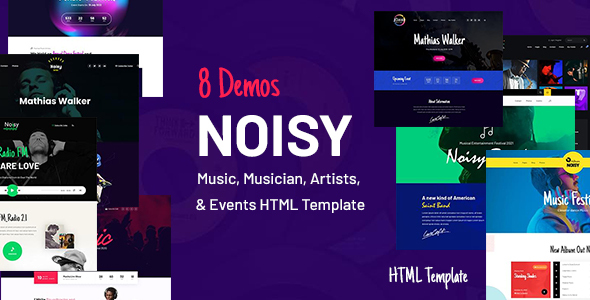 Noisy - Music & Events HTML Template product preview