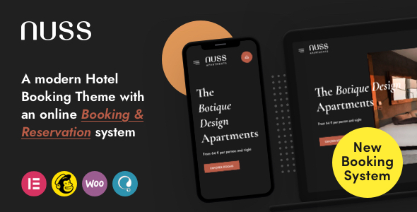 Product preview supplied for Nuss - Hotel Booking WordPress