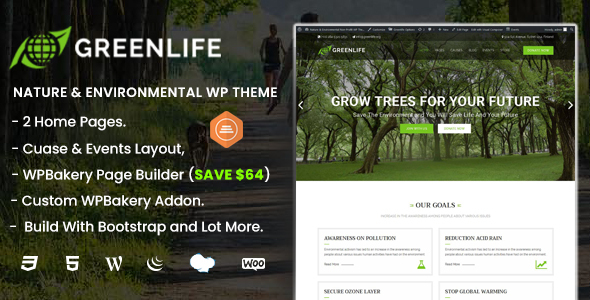 Preview image for Greenlife - Nature & Environmental WP Theme