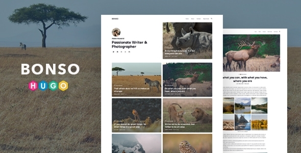 Bonso – Personal Theme for HUGO Static Site Generator product preview