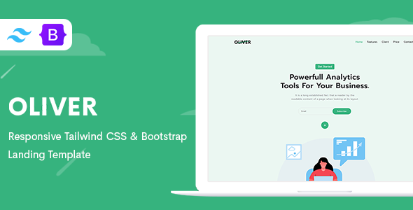 Oliver - Tailwind CSS & Bootstrap 5 Landing Template listing image
