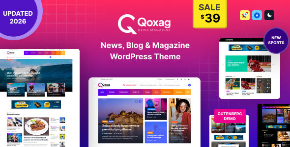 Qoxag - Newspaper Magazine News WordPress Theme