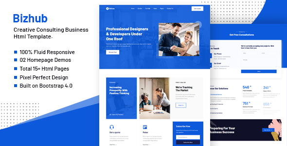 Bizhub - Consulting Business HTML Template