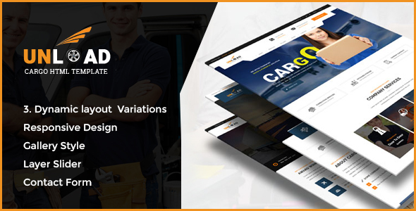 Unload - Cargo, Shipping, Courier & Transport Responsive Website Template listing image