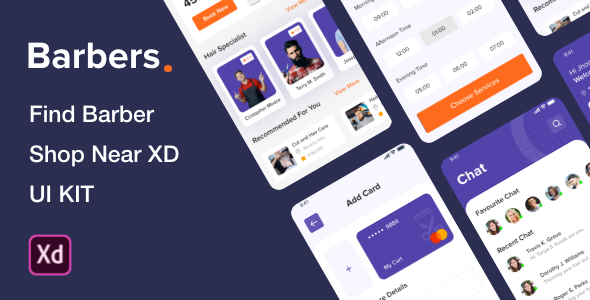 Find Barber Shop Near XD UI KIT Template